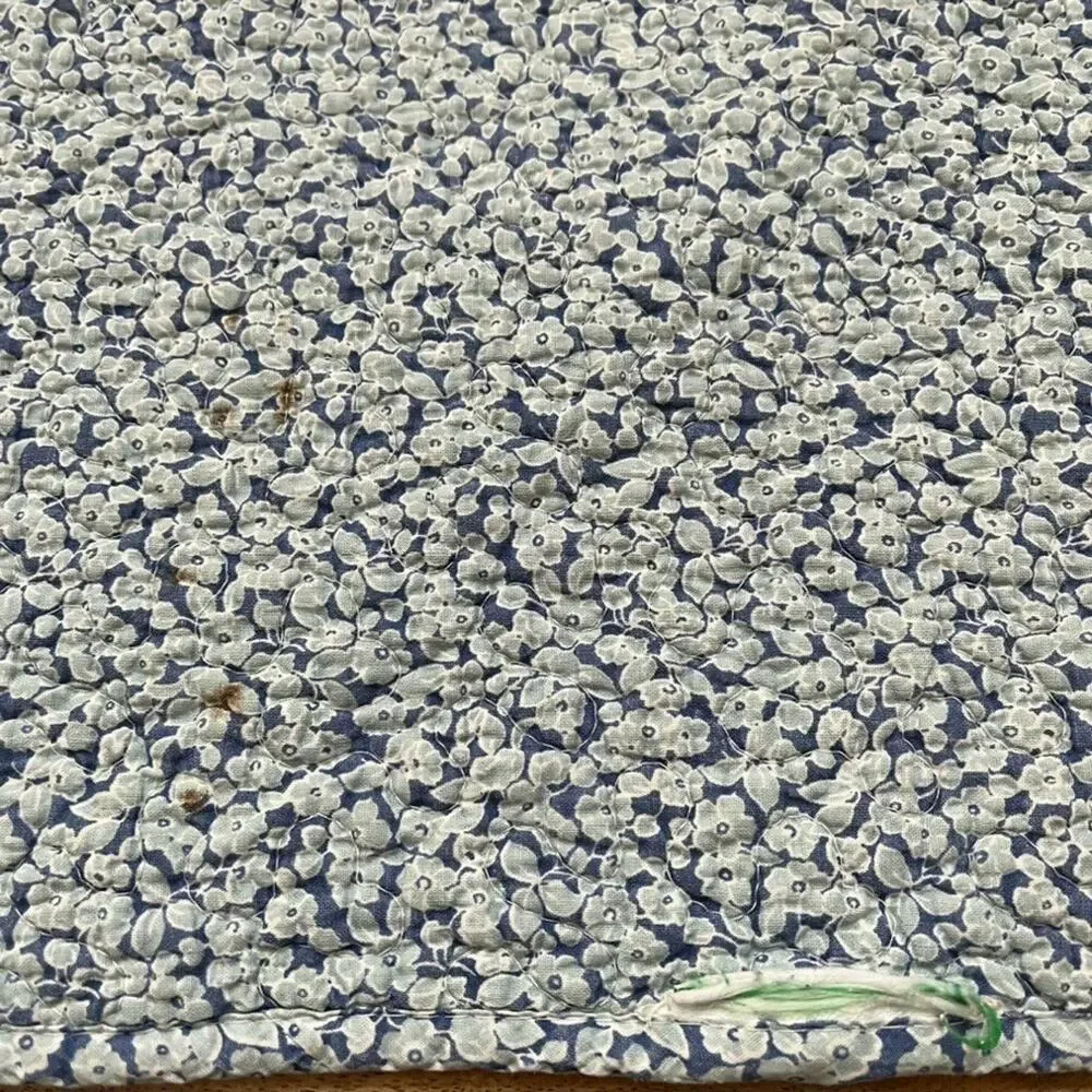 VTG Light Yellow Floral Quilted Cotton Bedspread Coverlet 83 x 64 French Country